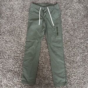 Vuori Olive Green Ripstop Ankle Pants Hiking Climbing Small Zipper Pocket